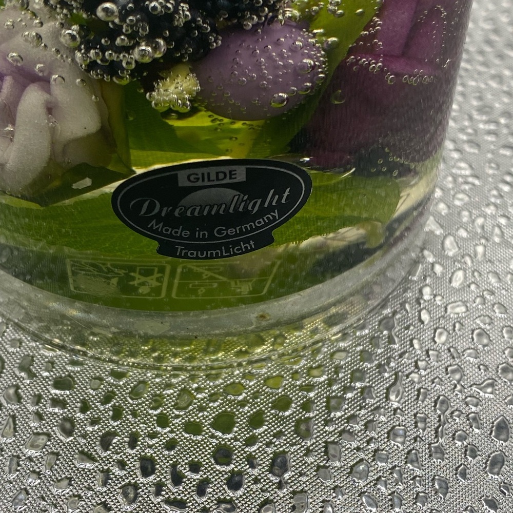 Floral  Dreamlight  Candle Holder Made In Germany Purple and Green - Picture 7 of 8